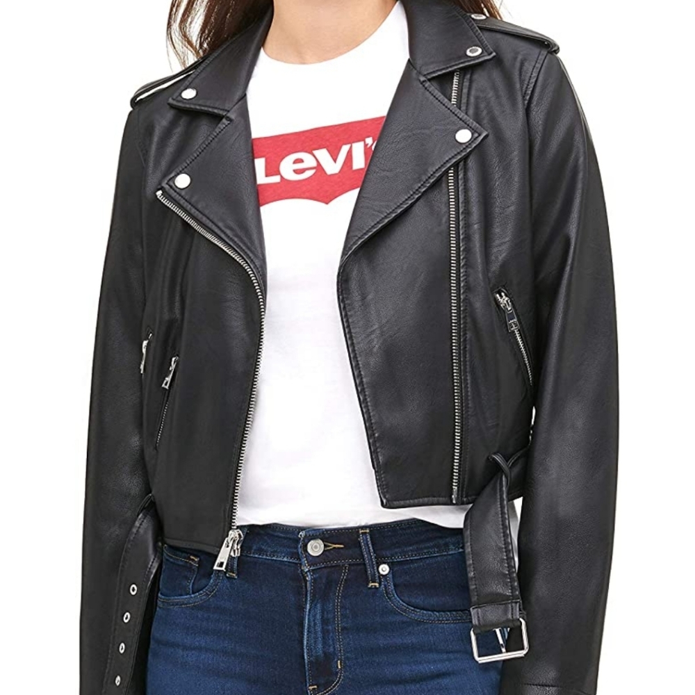 Levi's Women's Faux Leather Belted Motorcycle Jacket